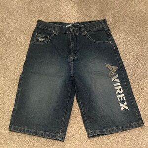Avirex Black Denim Logo Jean Shorts